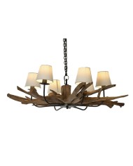 Lampadario Home ESPRIT Ferro teak 130 X 130 X 35 cm Lampadario Home ESPRIT Ferro teak 130 X 130 X 35 cm