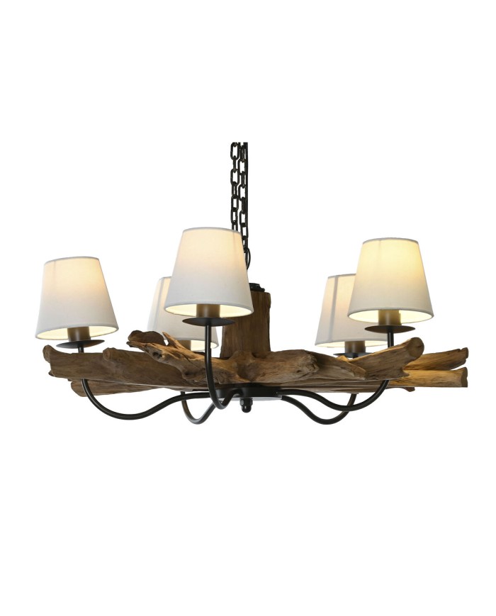 Lampadario Home ESPRIT Ferro teak 90 x 90 x 35 cm