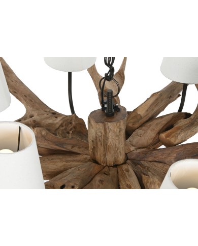 Lampadario Home ESPRIT Ferro teak 130 X 130 X 35 cm