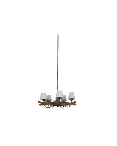 Lampadario Home ESPRIT Ferro teak 90 x 90 x 35 cm