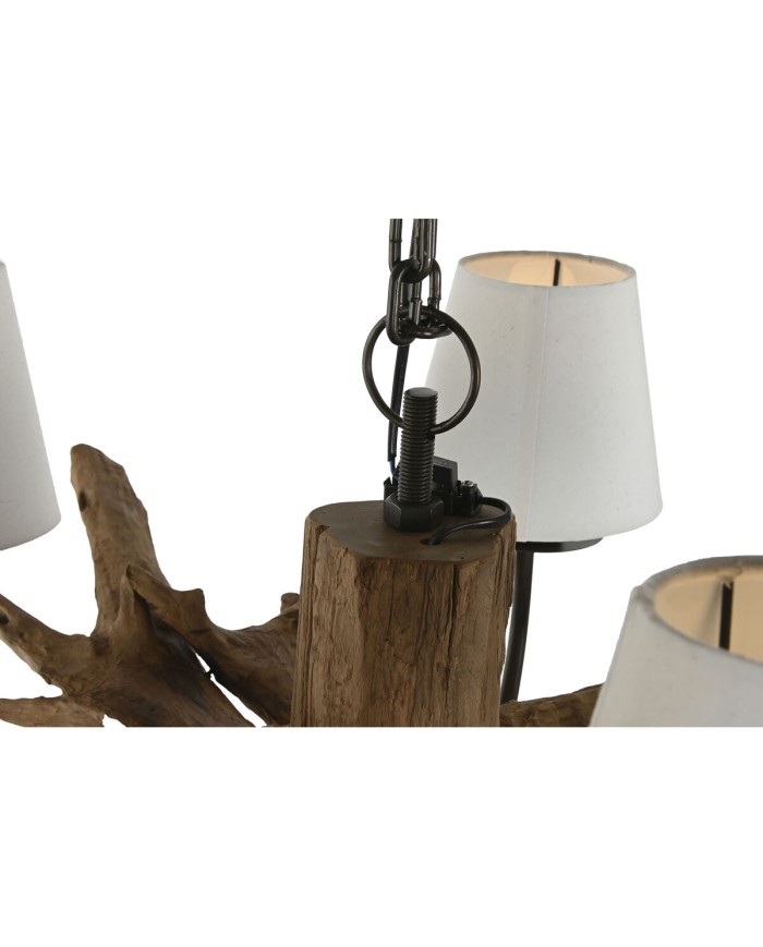 Lampadario Home ESPRIT Ferro teak 90 x 90 x 35 cm