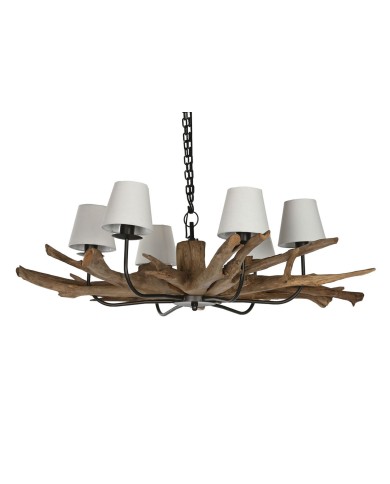 Lampadario Home ESPRIT Ferro teak 130 X 130 X 35 cm