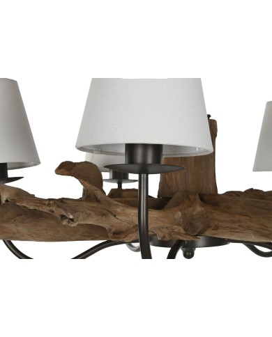 Lampadario Home ESPRIT Ferro teak 90 x 90 x 35 cm