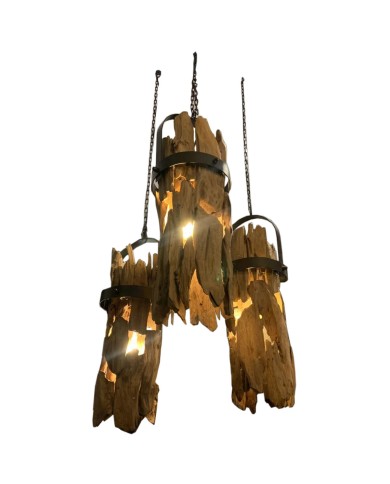 Lampadario Home ESPRIT Ferro teak 160 x 30 x 40 cm