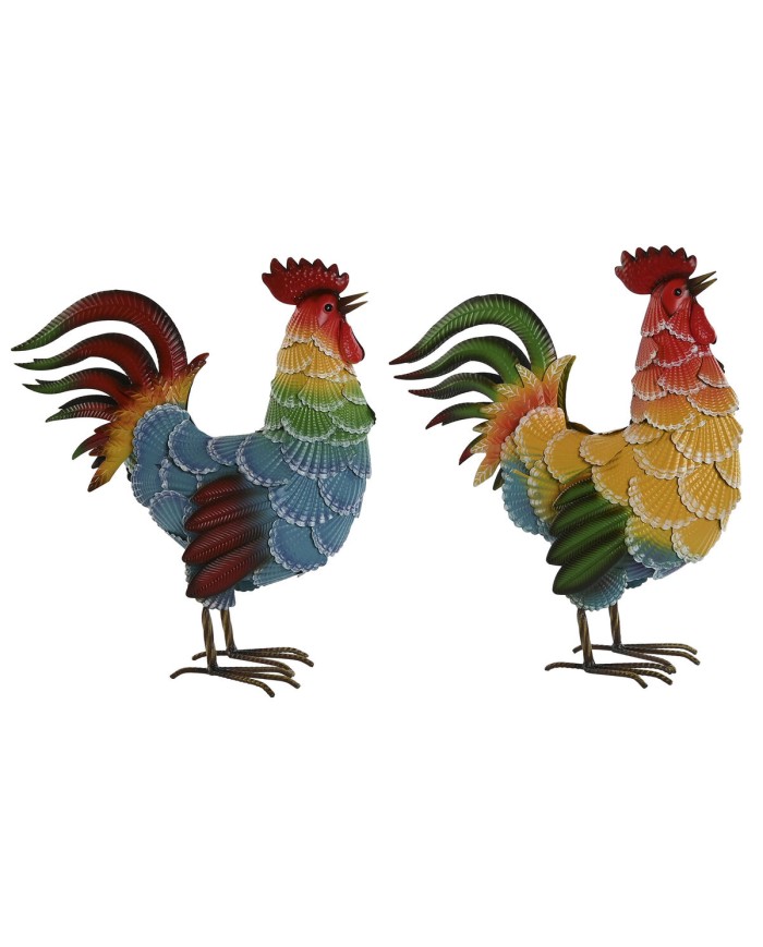 Statua Decorativa Home ESPRIT Multicolore Gallo 39,5 X 15 X 42 cm (2 Unità) Statua Decorativa Home ESPRIT Multicolore Gallo 39,5 X 15 X 42 cm (2 Unità)