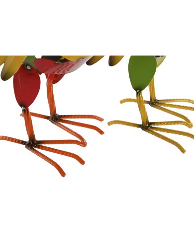 Statua Decorativa Home ESPRIT Multicolore Gallo 37 X 15,5 X 44,5 cm (2 Unità)