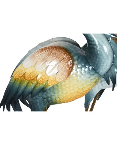 Statua Decorativa Home ESPRIT Giallo Azzurro Bianco Orientale Airone 41 X 18,5 X 104,5 cm (2 Unità)