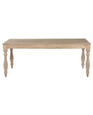 Tavolo da Pranzo Home ESPRIT Bianco teak 195 X 97 X 77 cm Tavolo da Pranzo Home ESPRIT Bianco teak 195 X 97 X 77 cm