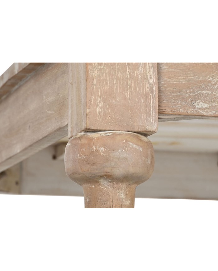 Tavolo da Pranzo Home ESPRIT Bianco teak 195 X 97 X 77 cm Tavolo da Pranzo Home ESPRIT Bianco teak 195 X 97 X 77 cm