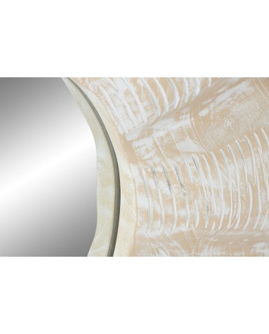 Specchio da parete Home ESPRIT Bianco Decapaggio Intaglio 76 x 7 x 76 cm