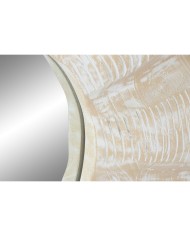 Specchio da parete Home ESPRIT Bianco Decapaggio Intaglio 76 x 7 x 76 cm
