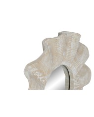 Specchio da parete Home ESPRIT Bianco Decapaggio Intaglio 76 x 7 x 76 cm