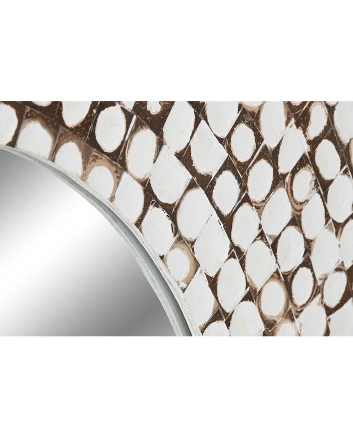 Specchio da parete Home ESPRIT Bianco Decapaggio 120 x 4 x 120 cm