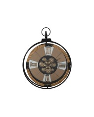 Orologio da Parete Home ESPRIT Nero Dorato Metallo Cristallo Vintage 80 x 9,5 x 80 cm