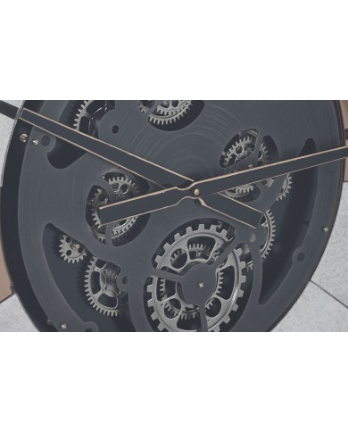 Orologio da Parete Home ESPRIT Nero Dorato Metallo Cristallo Vintage 80 x 9,5 x 80 cm