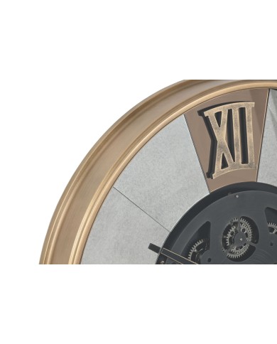 Orologio da Parete Home ESPRIT Nero Dorato Metallo Cristallo Vintage 80 x 9,5 x 80 cm