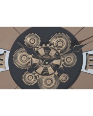 Orologio da Parete Home ESPRIT Nero Dorato Metallo Legno di pino Vintage 60 X 8 X 77 cm