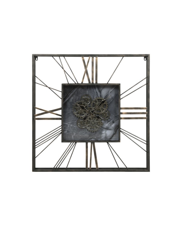 Orologio da Parete Home ESPRIT Nero Dorato Metallo Cristallo 80 x 8 x 80 cm