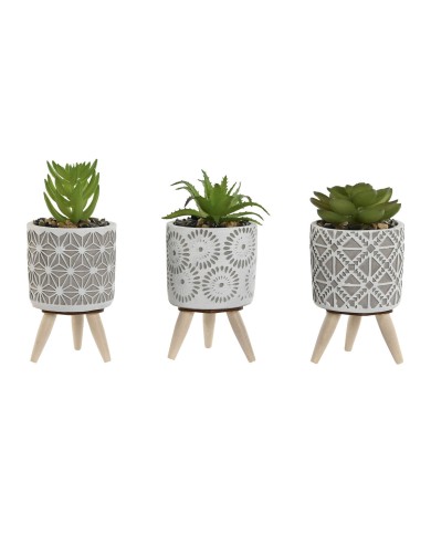 Pianta Decorativa Home ESPRIT Polietilene Cemento 6,5 x 6,5 x 11 cm (3 Unità) Pianta Decorativa Home ESPRIT Polietilene Cemento 6,5 x 6,5 x 11 cm (3 Unità)