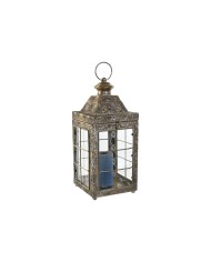 Lampioni Home ESPRIT Dorato Metallo Cristallo Arabo 26 x 26 x 53 cm (2 Pezzi)