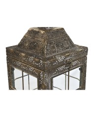 Lampioni Home ESPRIT Dorato Metallo Cristallo Arabo 26 x 26 x 53 cm (2 Pezzi)