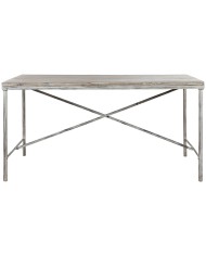 Tavolo da Pranzo Home ESPRIT Bianco Ferro Legno di mango 160 X 90 X 80 cm