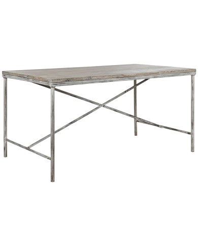 Tavolo da Pranzo Home ESPRIT Bianco Ferro Legno di mango 160 X 90 X 80 cm