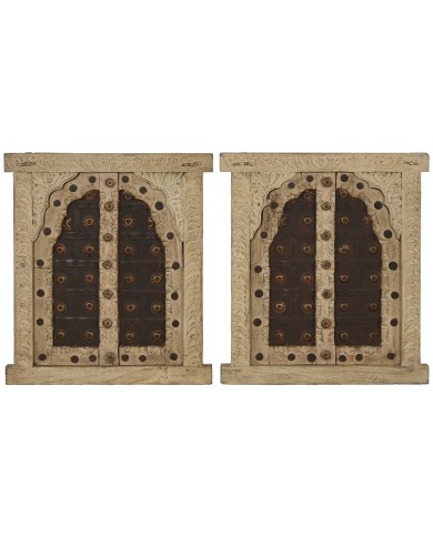 Decorazione da Parete Home ESPRIT Beige Naturale Finestra 45 X 5 X 51 cm