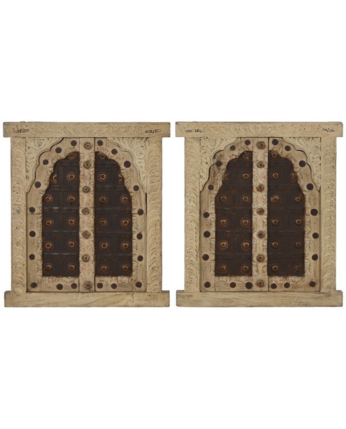 Decorazione da Parete Home ESPRIT Beige Naturale Finestra 45 X 5 X 51 cm Decorazione da Parete Home ESPRIT Beige Naturale Finestra 45 X 5 X 51 cm