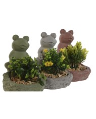 Pianta Decorativa Home ESPRIT Polietilene Cemento Rana 9 x 9 x 13 cm (3 Unità) Pianta Decorativa Home ESPRIT Polietilene Cemento Rana 9 x 9 x 13 cm (3 Unità)