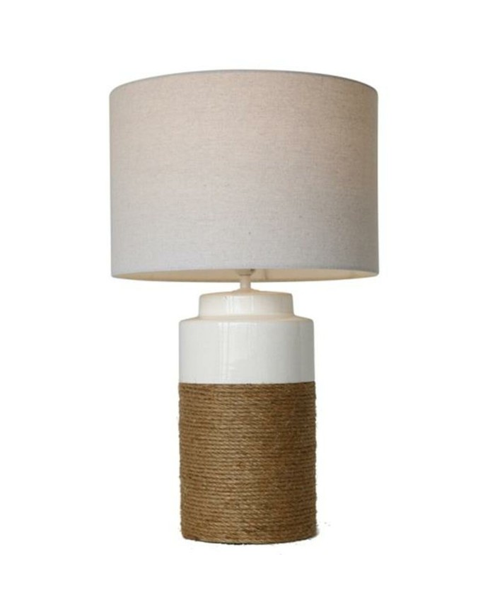 Lampada da tavolo Home ESPRIT Bianco Lino Ceramica 38 X 38 X 61,5 cm Lampada da tavolo Home ESPRIT Bianco Lino Ceramica 38 X 38 X 61,5 cm