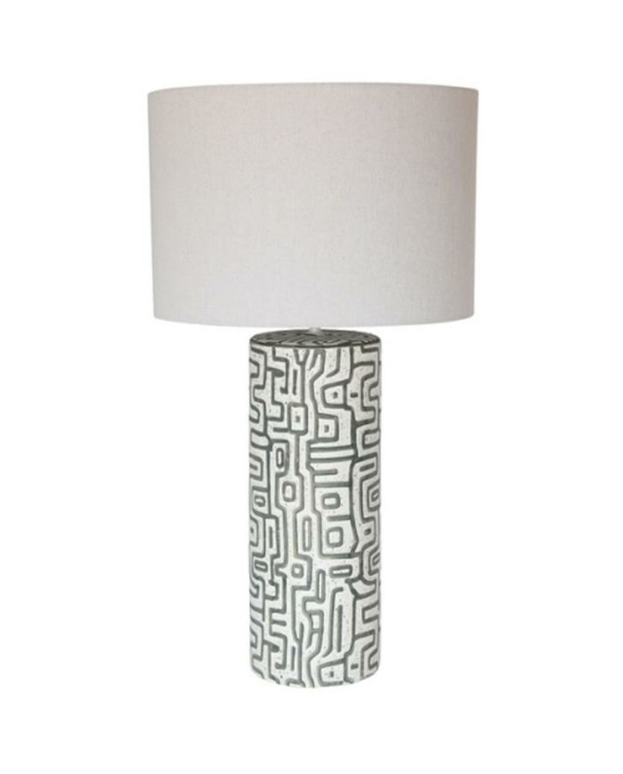 Lampada da tavolo Home ESPRIT Lino Ceramica 42 X 42 X 73 cm