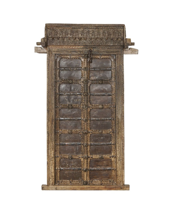 Statua Decorativa da Giardino Home ESPRIT Marrone teak 120 X 46 X 190 cm Con porta