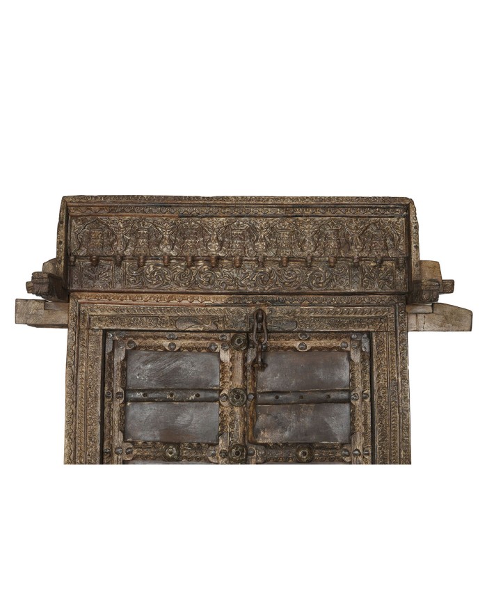 Statua Decorativa da Giardino Home ESPRIT Marrone teak 120 X 46 X 190 cm Con porta