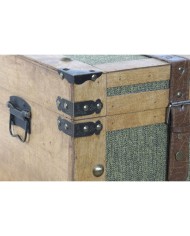 Set di Bauli Home ESPRIT Verde Legno Tela Tropicale 81 x 50 x 45 cm (3 Unità) Set di Bauli Home ESPRIT Verde Legno Tela Tropicale 81 x 50 x 45 cm (3 Unità)