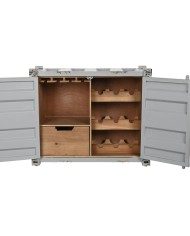 Portabottiglie Home ESPRIT Grigio Blu cielo 77 x 41 x 64 cm Portabottiglie Home ESPRIT Grigio Blu cielo 77 x 41 x 64 cm