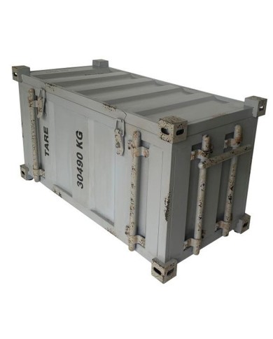 Forziere Home ESPRIT Container Blu cielo Metallo Vintage 89 x 41,5 x 45,5 cm