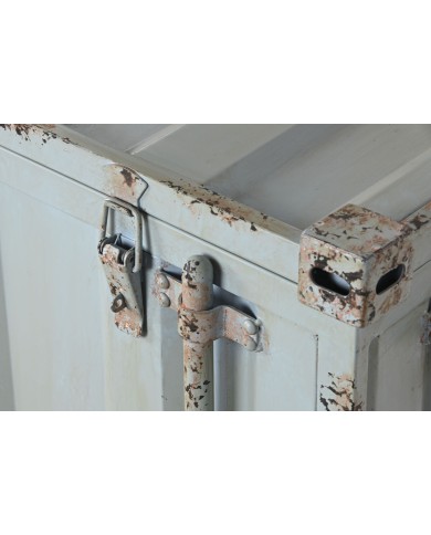 Forziere Home ESPRIT Container Blu cielo Metallo Vintage 89 x 41,5 x 45,5 cm