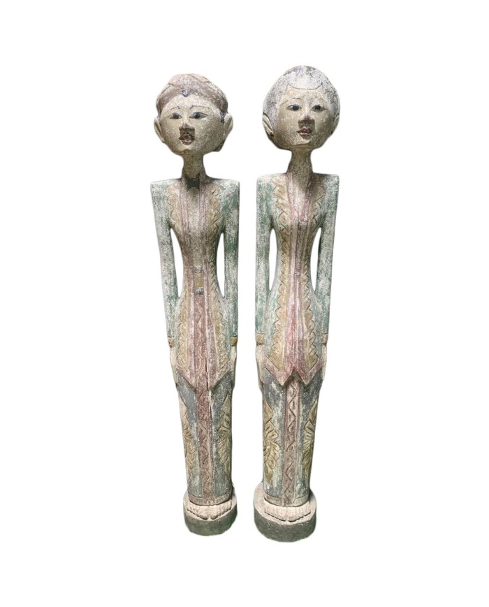 Statua Decorativa Home ESPRIT 35 x 15 x 102 cm (2 Pezzi)