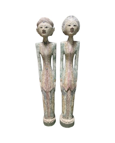 Statua Decorativa Home ESPRIT 35 x 15 x 102 cm (2 Pezzi)