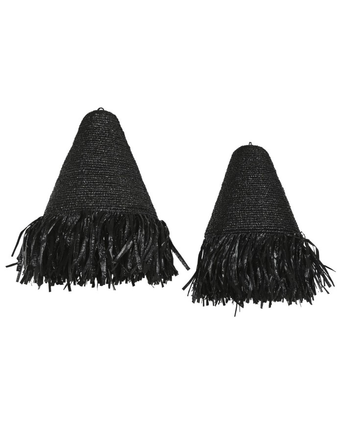 Paralume Home ESPRIT Nero Rafia 60 x 60 x 80 cm