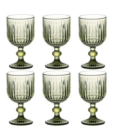 Set di Bicchieri Home ESPRIT Verde Cristallo 8 x 8 x 14,5 cm (6 Unità) Set di Bicchieri Home ESPRIT Verde Cristallo 8 x 8 x 14,5 cm (6 Unità)
