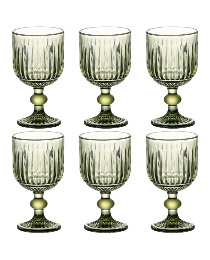 Set di Bicchieri Home ESPRIT Verde Cristallo 8 x 8 x 14,5 cm (6 Unità) Set di Bicchieri Home ESPRIT Verde Cristallo 8 x 8 x 14,5 cm (6 Unità)