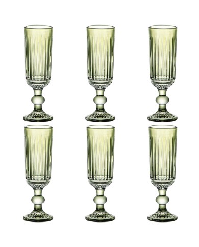 Set di Bicchieri Home ESPRIT Verde Cristallo 6 x 6 x 18,4 cm (6 Unità) Set di Bicchieri Home ESPRIT Verde Cristallo 6 x 6 x 18,4 cm (6 Unità)