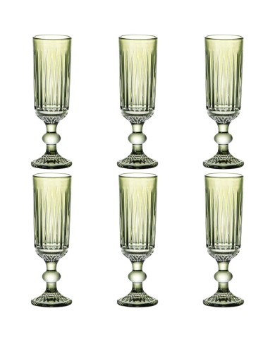 Set di Bicchieri Home ESPRIT Verde Cristallo 6 x 6 x 18,4 cm (6 Unità) Set di Bicchieri Home ESPRIT Verde Cristallo 6 x 6 x 18,4 cm (6 Unità)