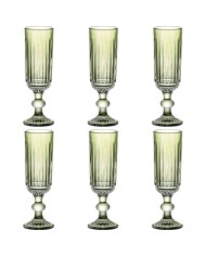Set di Bicchieri Home ESPRIT Verde Cristallo 6 x 6 x 18,4 cm (6 Unità)
