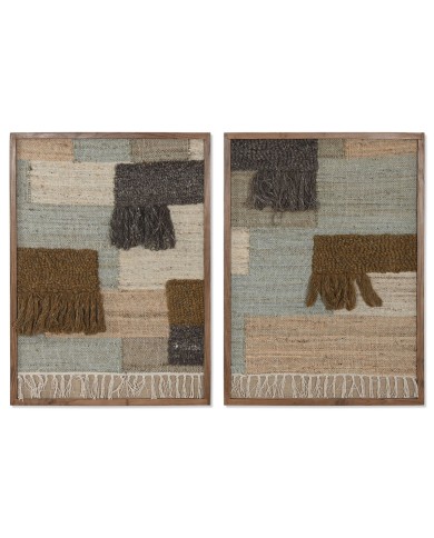 Quadro Home ESPRIT Marrone Verde Astratto Moderno 75 x 3 x 105 cm (2 Unità)