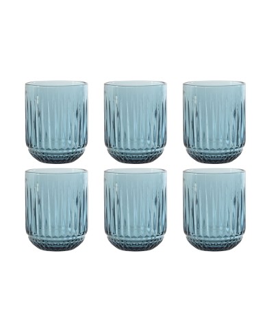 Set di Bicchieri Home ESPRIT Azzurro Cristallo (6 Unità)