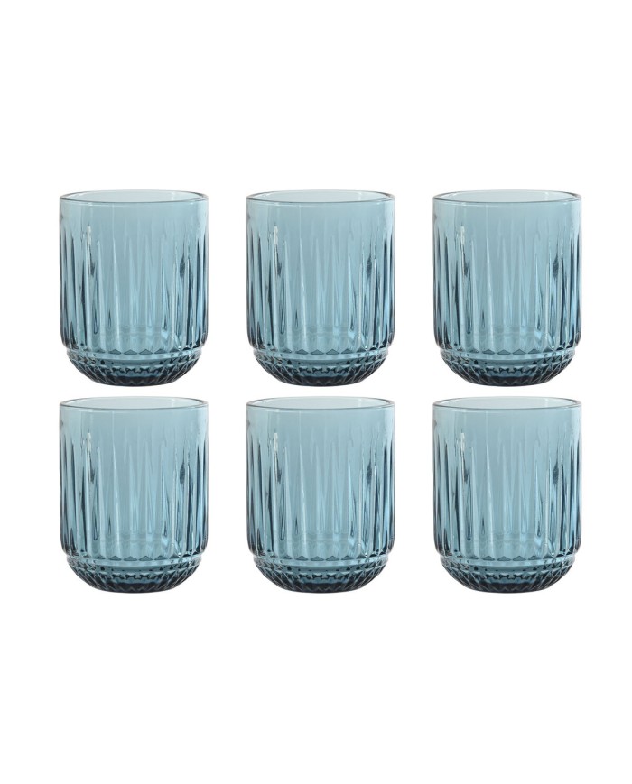 Set di Bicchieri Home ESPRIT Azzurro Cristallo (6 Unità)