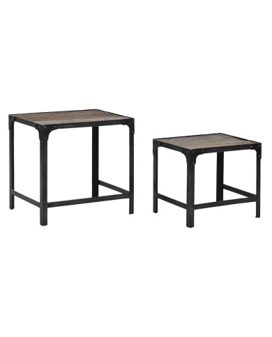 Set di 2 tavoli Home ESPRIT Naturale 48 x 36 x 45 cm